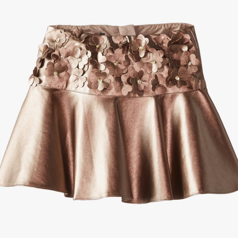 Kate Mack Floral Metallic Skirt Girls Size 6